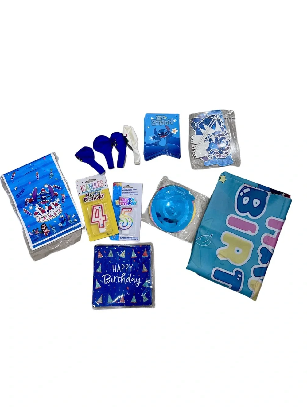 Kids Boys Toddler Disney Stitch Party Decorations Supplies Bundle NEW